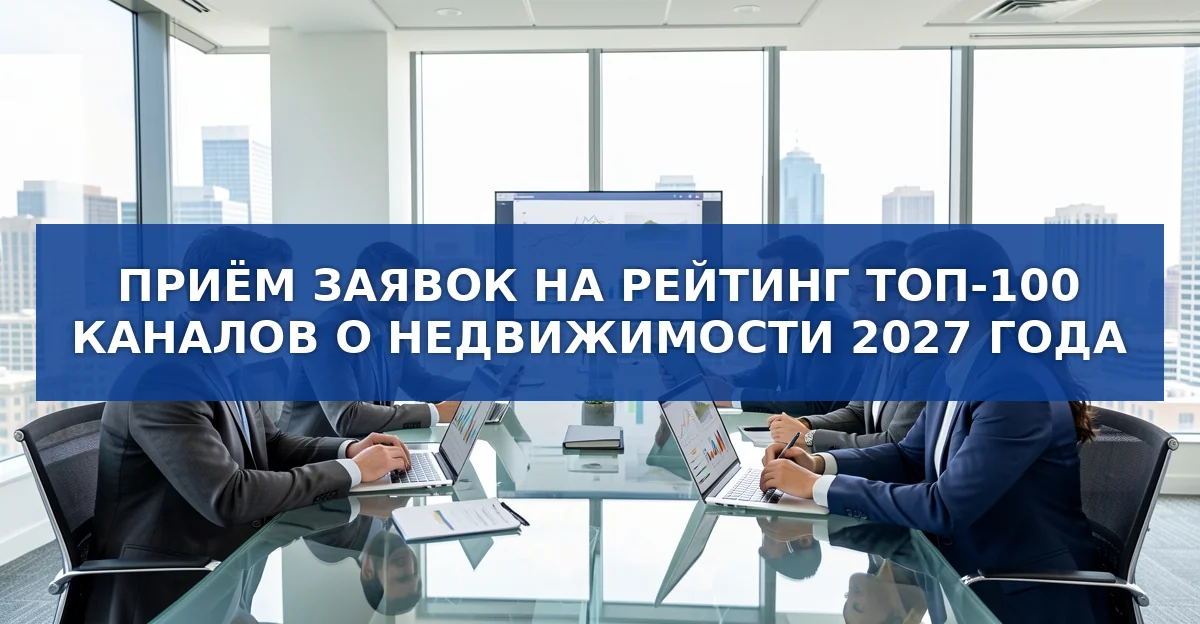 Открыт приём заявок на рейтинг ТОП‑100 каналов о недвижимости 2027 года