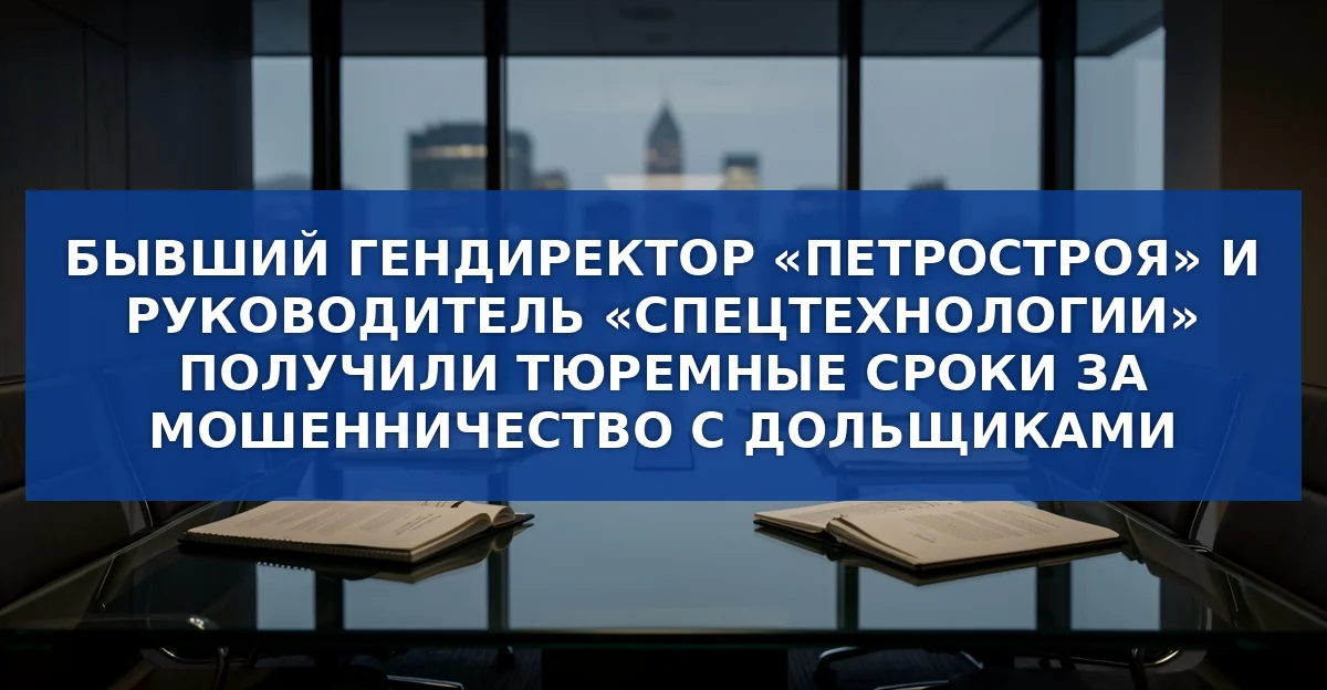 Генеральные директора «Петростроя» и «Спецтехнологии» получили сроки за мошенничество на 597 млн рублей