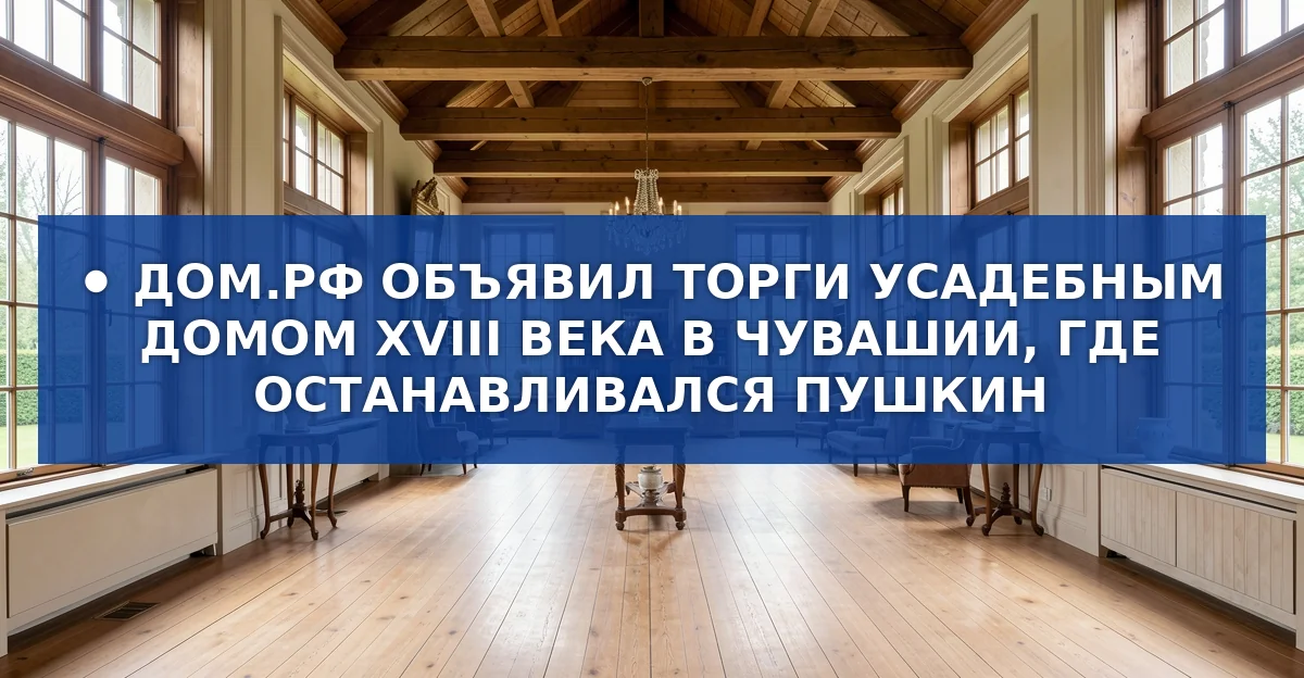 Усадебный дом XVIII века в Чувашии выставлен на аукцион: шанс сохранить наследие Пушкина