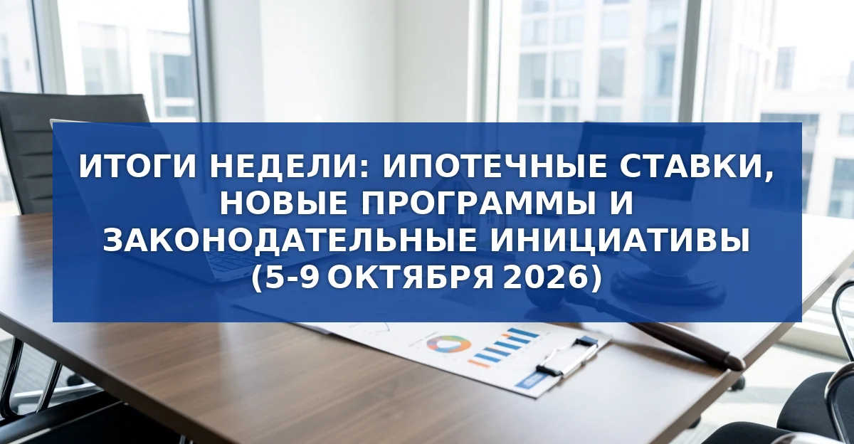 Итоги недели: ипотечные ставки, новые программы и законопроекты (5‑9 октября 2026)