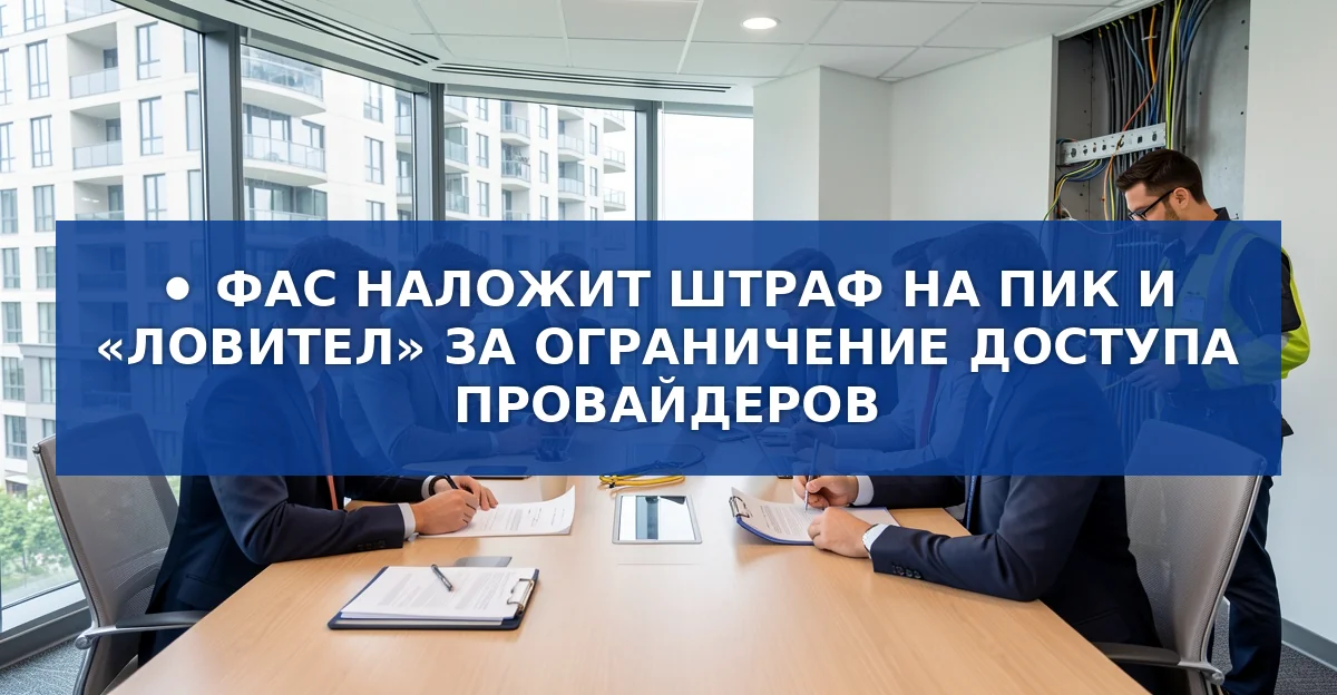 ФАС готовит штрафы ПИК и «Ловител» за ограничение доступа операторов к кабельным вводам