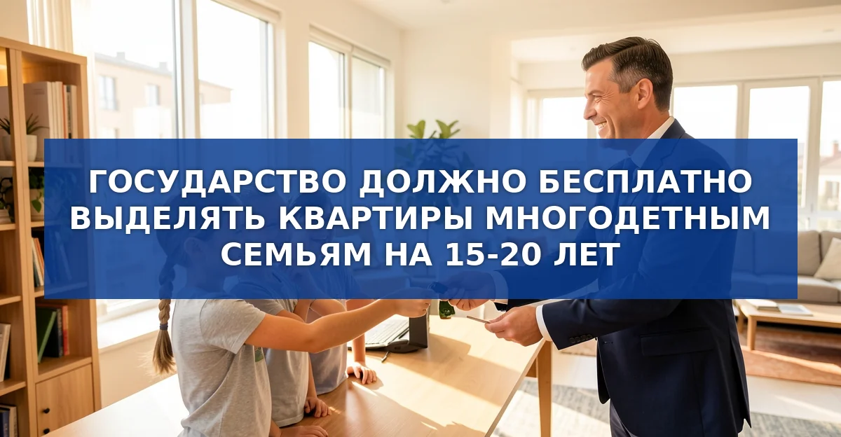 Бесплатное жильё для многодетных семей: план на 15‑20 лет и субсидии на аренду