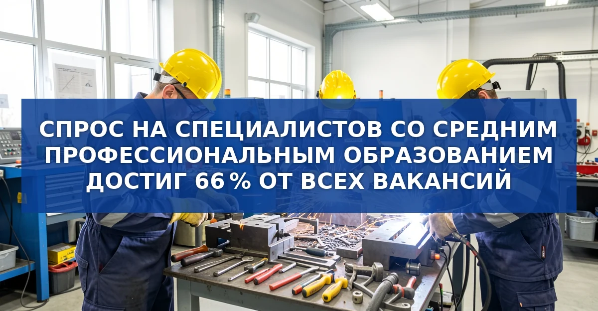 Спрос на специалистов со средним профессиональным образованием достиг 66 % всех вакансий