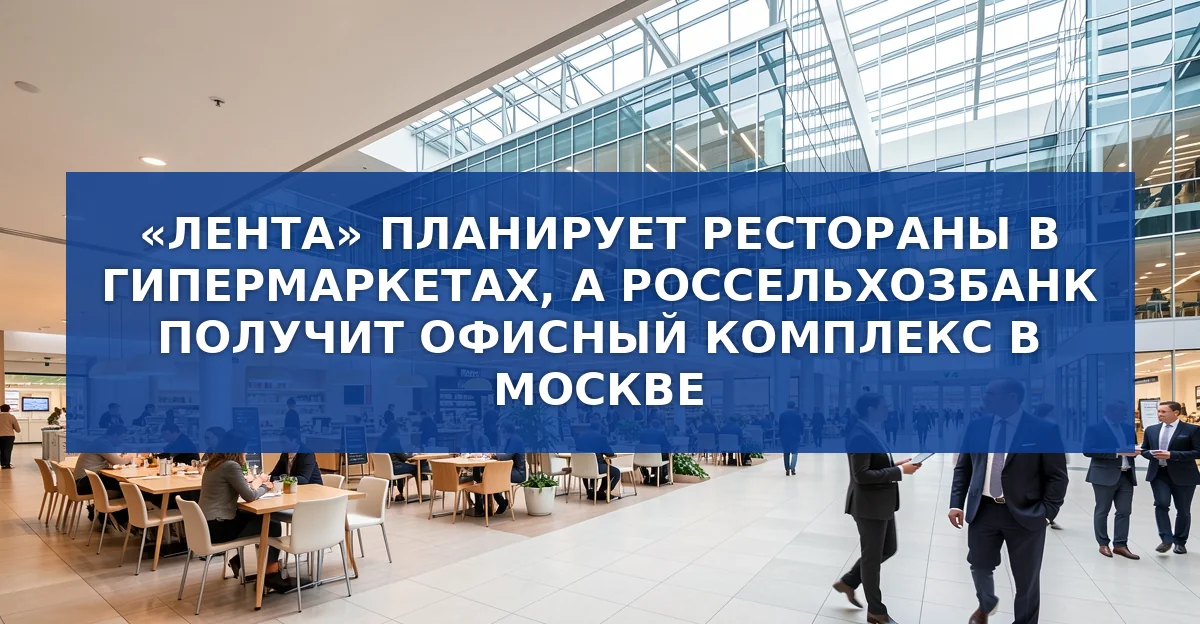 «Лента» планирует рестораны в гипермаркетах, а Россельхозбанк получит участок для нового офисного комплекса в Москве