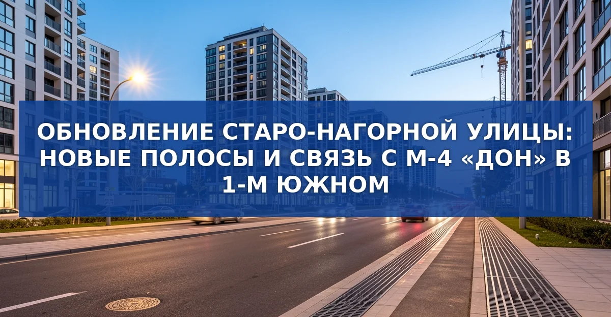 Реконструкция Старо‑Нагорной улицы: новый транспортный узел в районе 1‑й Южный