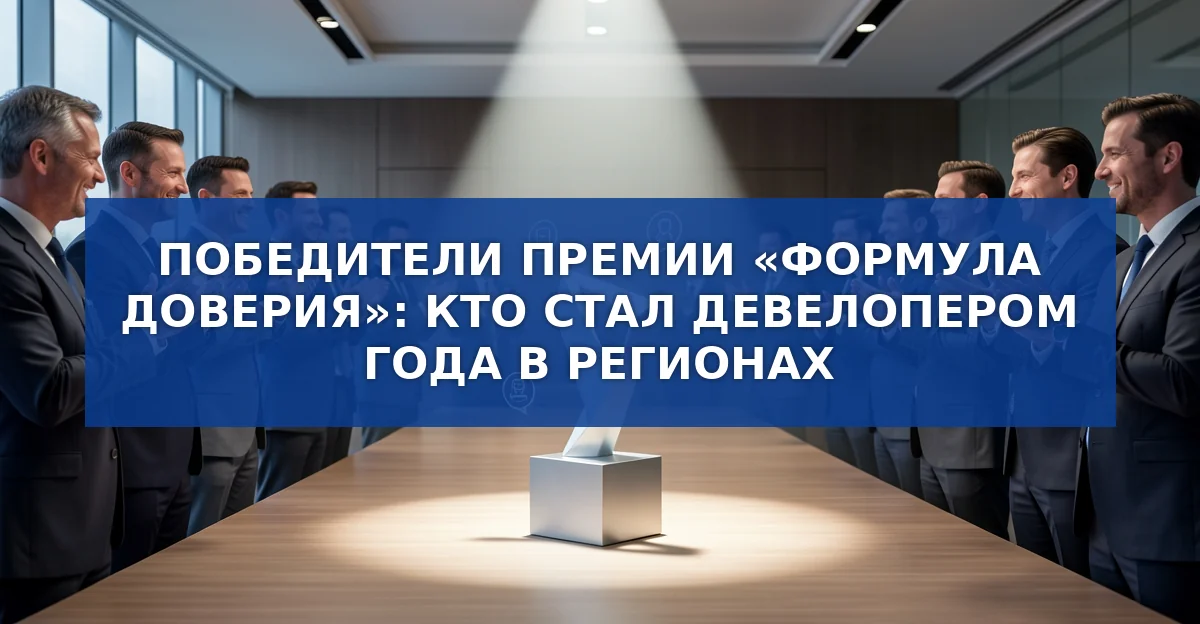 Победители премии «Формула доверия»: кто стал девелопером года в регионах