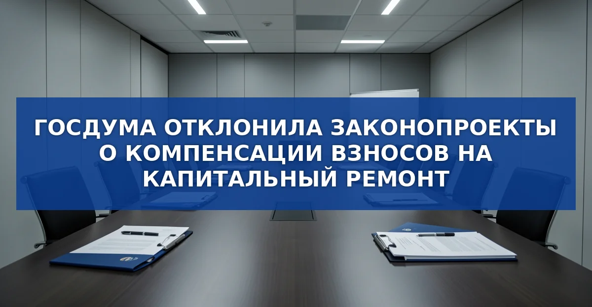 Госдума отклонила законопроект о компенсации взносов на капитальный ремонт для молодых семей