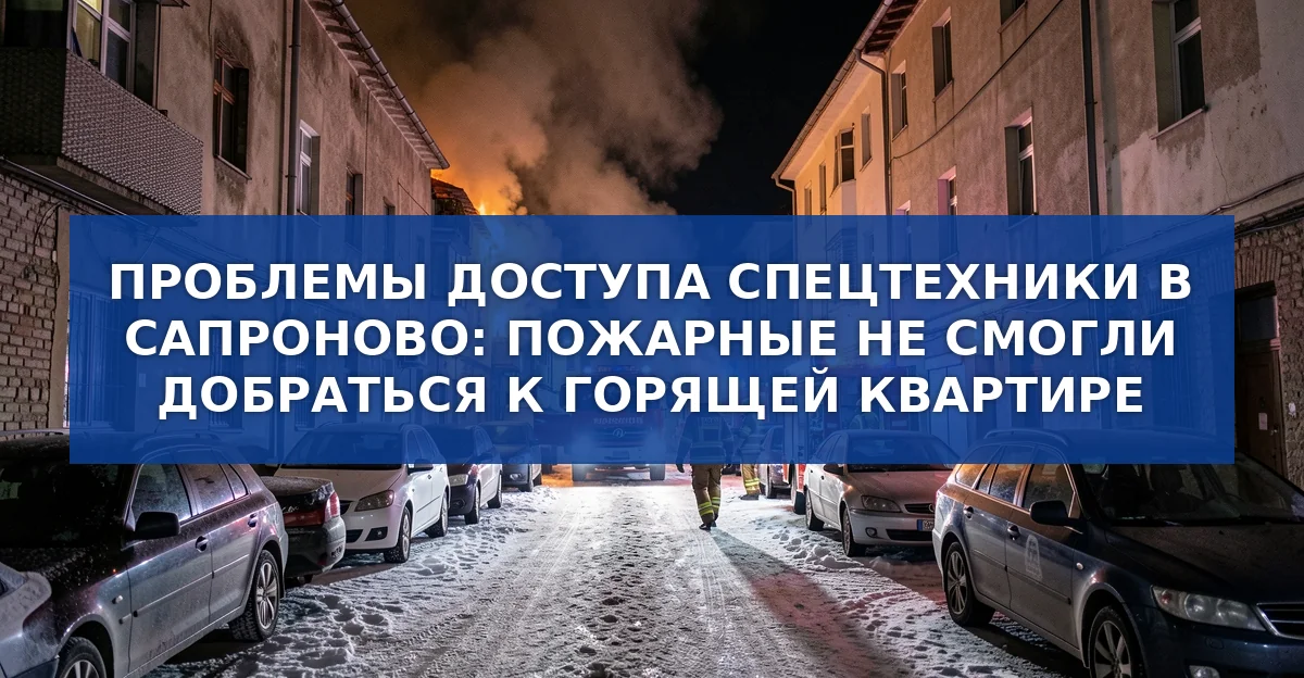 Обложка материала: Пожар в Сапроново: как блокировка дворовой парковки лишила спасателей доступа