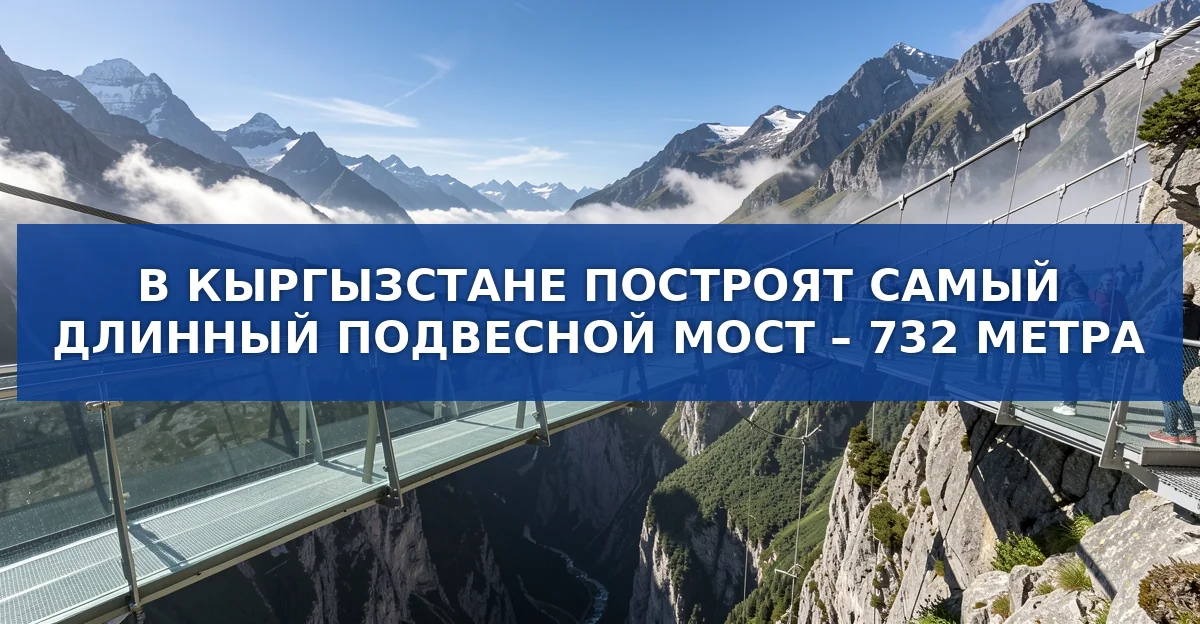 Самый длинный подвесный мост в Кыргызстане: 732‑метровый рекордный проект